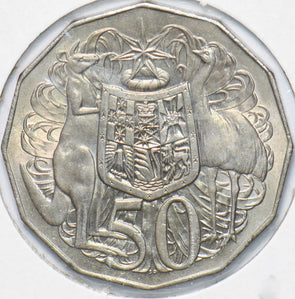 Australia 1969 Queen Elizabeth II 50 Cents Kangaroo animal Ostrich Austraila Coa