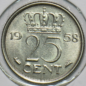 Netherlands 1958 25 Cents 152616 combine shipping
