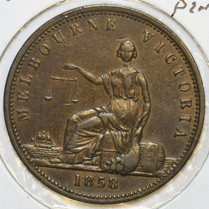Australia 1858 Peace & Plenty Token Kangaroo animal Emu AU0081 combine shipping