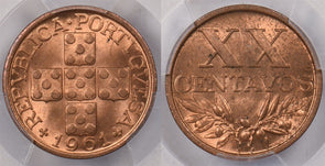 Portugal 1961 20 Centavos PCGS MS 64 RED PI0215 combine shipping