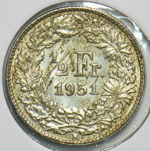 Switzerland 1951 1/2 Franc 197294 combine shipping
