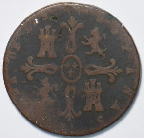 Spain 1844 8 Maravedis Lion animal 192874 combine shipping