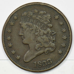 1833 Classic Head Half Cent VF-XF+ U0364