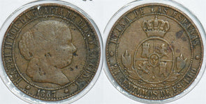 Spain 1867 2 1/2 Centimos 153815 combine shipping