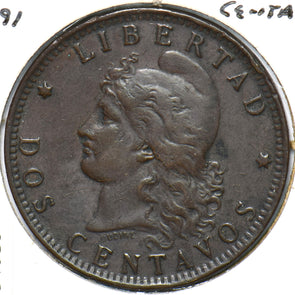Argentina 1891 2 Centavos 294385 combine shipping
