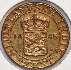 Netherlands East Indies 1945 P 1/2 Cent Lion animal 150787 combine shipping