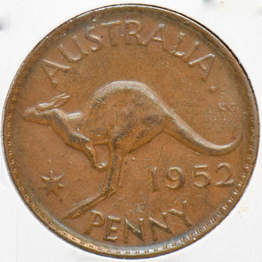 Australia 1952 Penny Kangaroo animal Georgivs VI 150516 combine shipping