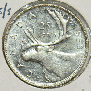 Canada 1953 25 Cents Caribouanimal 904389 combine shipping
