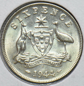 Australia 1944 6 Pence Kangaroo animal Ostrich Georgivs VI 902080 combine shippi