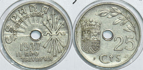 Spain 1937 25 Centimos 198465 combine shipping