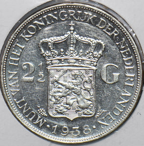 Netherlands 1938 2 1/2 Gulden 295911 combine shipping
