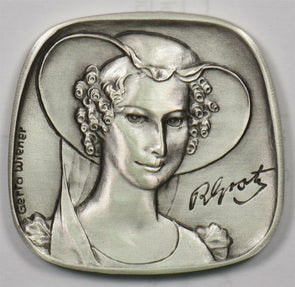 Israel 1970 's Medallion 2.4oz pure silver. Rebecca Gratz 1781~1869 animal BU07