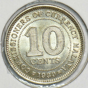 Malaya 1939 10 Cents 298476 combine shipping