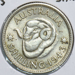 Australia 1943 S Shilling Ram 198880 combine shipping