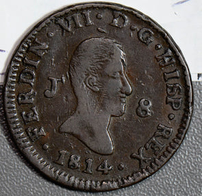 Spain 1814 J 8 Maravedis  S0178 combine shipping