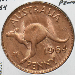 Australia 1964 Queen Elizabeth II Penny Kangaroo animal 292856 combine shipping