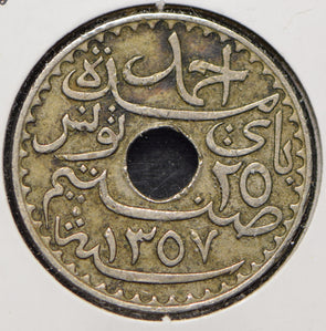 Tunisia 1938 AH 1357 25 Centimes  191316 combine shipping