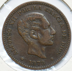 Spain 1878 5 Centimos Lion animal 193263 combine shipping
