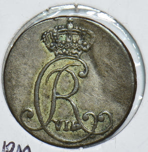 Denmark 1800 2 Skilling Silver uneven planchet 491561 combine shipping