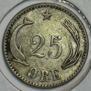 Denmark 1900 25 Ore Dolphin animal 240693 combine shipping