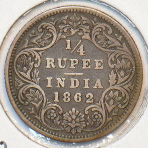 India British 1862 1/4 Rupee 295769 combine shipping