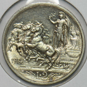 Italy 1914 R 2 Lire Horse animal I0524 combine shipping