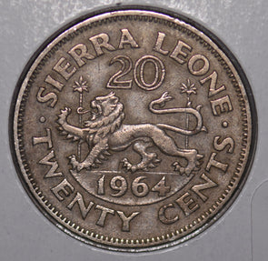Sierra Leone 1964 20 Cents Lion animal  900459 combine shipping