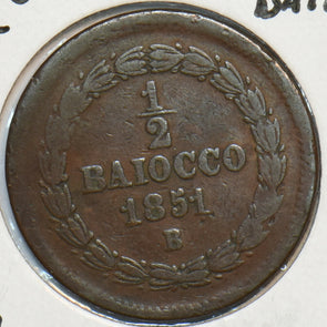 Vatican 1851 YR 5 1/2 Baiocco Papal states 296815 combine shipping