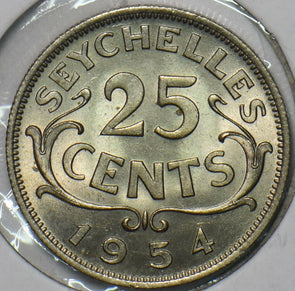 Seychelles 1954 25 Cents 297422 combine shipping