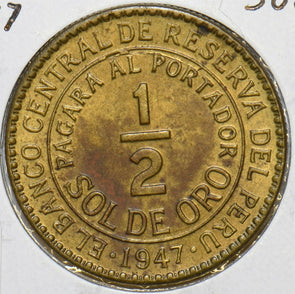 Peru 1947 1/2 Sol 152636 combine shipping