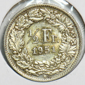 Switzerland 1951 1/2 Franc 240591 combine shipping
