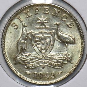 Australia 1943 6 Pence Kangaroo animal Ostrich Georgivs VI 902212 combine shippi