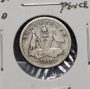 Australia 1910 3 Pence Kangaroo animal Moorhen  191218 combine shipping