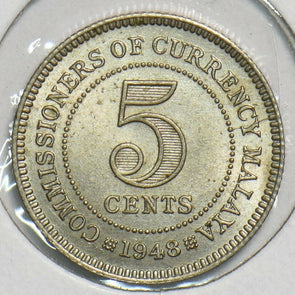 Malaya 1948 5 Cents 298432 combine shipping