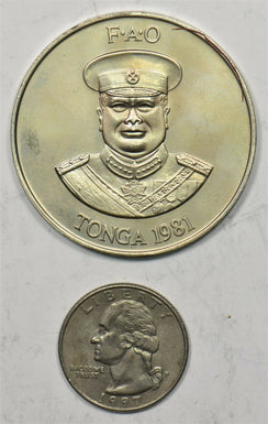 Tonga 1981 2 Paanga Cow, calf animal Chicken, oig Gem BU FAO BU0593 combine ship