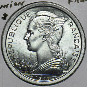 Reunion 1948 2 Francs French 297883 combine shipping