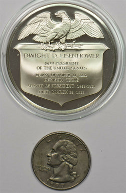 1980 's Medal Proof Dwight D Eisenhower in capsule 1.2oz pure silver Franklin M