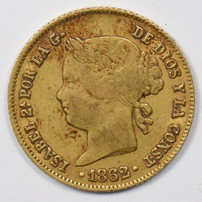 Philippines 1862 4 Pesos gold 0.19oz Pure Gold GL0233 combine shipping