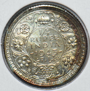 India British 1943 C 1/4 Rupee 294096 combine shipping