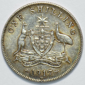 Australia 1917 Shilling Kangaroo animal Emu 490228 combine shipping