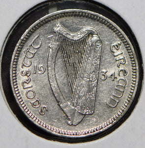Ireland 1934 3 Pence Hare animal  291716 combine shipping