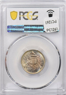 Guatemala 1900 Real PCGS MS 66+ finest known stunning color rare condition KM-17