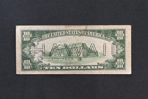 US 1934 A $10 FINE Federal Reserve Notes Hawaii Overprint RC0703 combine shippin