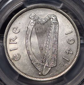 Ireland 1941 1/2 Crown Horse animal PCGS AU55 PC0752 combine shipping