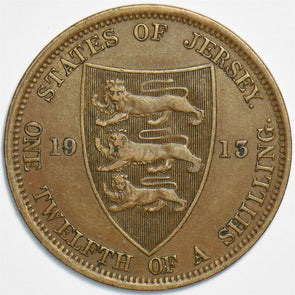 Jersey 1913 1/12 Shilling 197500 combine shipping