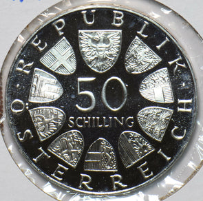 Austria 1973 Silver 50 Schilling proof 292783 combine shipping