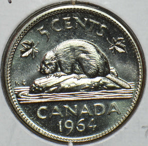 Canada 1964 5 Cents Beaver animal BU 152120 combine shipping