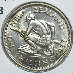New Zealand 1933 Shilling Silver George V King Emperor 491499 combine shipping