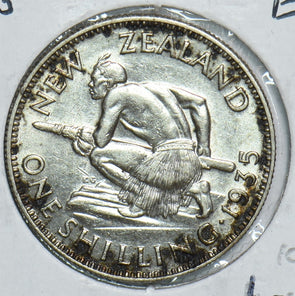 New Zealand 1935 Shilling Silver George V King Emperor 491498 combine shipping