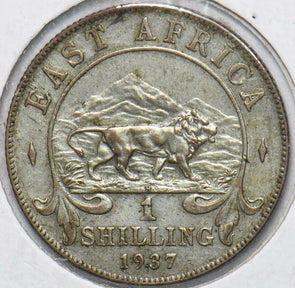 East Africa 1937 Shilling Lion animal 192887 combine shipping
